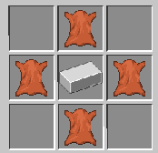 Crafting-Rezept Halsband: 4 Leder im Kreuz um 1 Eisenbarren